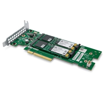 Dell Boss Controller Card PCI-E M.2 X2 2280 Low Profile + 2x Dell OEM EMC Micron MTFDDAV240TDU-1AW1ZABDA 240GB SATA 512e M.2 2280 Read Intensive SSD
