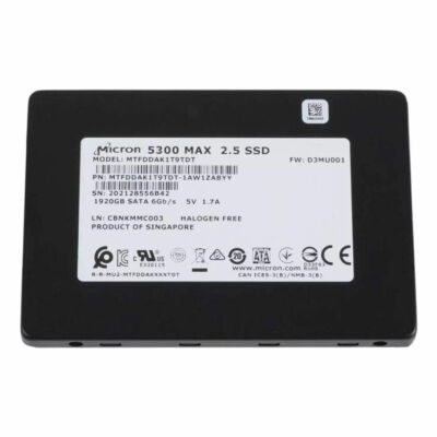 Micron 5300 MAX MTFDDAK1T9TDT-1AW1ZABYY 1.92TB SATA 6Gbps Mixed Use 2.5
